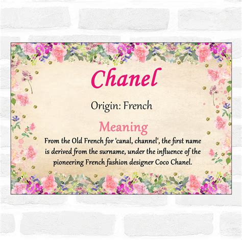 chanel meaning in french